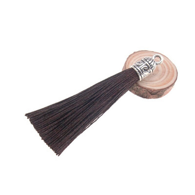 15kom/pakiranje 55 mm duga svilena četka s resicama s metalnim čepovima za naušnice Privjesci s kićankama Privjesak za DIY izradu nakita Materijal šešira