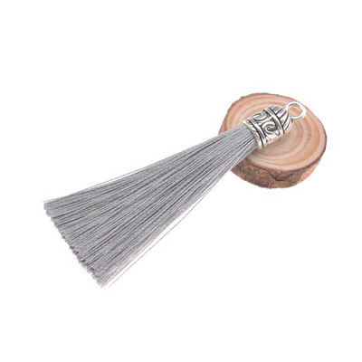 15kom/pakiranje 55 mm duga svilena četka s resicama s metalnim čepovima za naušnice Privjesci s kićankama Privjesak za DIY izradu nakita Materijal šešira