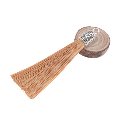 15kom/pakiranje 55 mm duga svilena četka s resicama s metalnim čepovima za naušnice Privjesci s kićankama Privjesak za DIY izradu nakita Materijal šešira