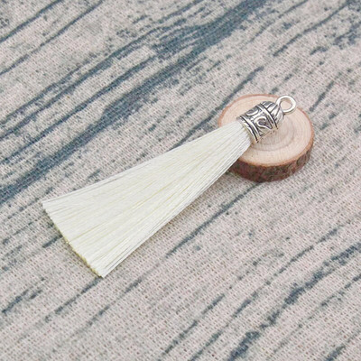 15kom/pakiranje 55 mm duga svilena četka s resicama s metalnim čepovima za naušnice Privjesci s kićankama Privjesak za DIY izradu nakita Materijal šešira