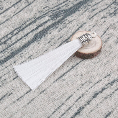 15kom/pakiranje 55 mm duga svilena četka s resicama s metalnim čepovima za naušnice Privjesci s kićankama Privjesak za DIY izradu nakita Materijal šešira