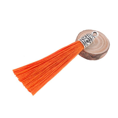 15kom/pakiranje 55 mm duga svilena četka s resicama s metalnim čepovima za naušnice Privjesci s kićankama Privjesak za DIY izradu nakita Materijal šešira