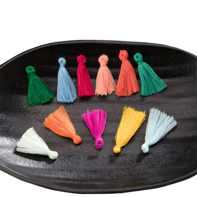 200Pcs Color Mini Tassel Fringe Pendant DIY Party Cotton Cords Tassels Trim Garments Curtains Jewelry Decor Small Tassels Lace