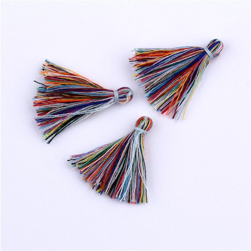 200 vnt Spalva Mini Kutas Kraštais Pakabukas Pasidaryk vakarėlis Medvilnės Virvelės Kutai Apdailos Drabužiai Užuolaidos Papuošalai Dekoras Maži Kutai Nėriniai