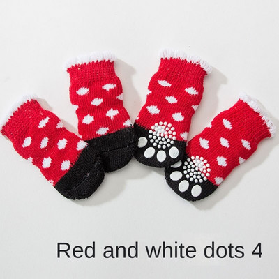 Șosete pentru animale de companie, de calitate, cu fundul anti-alunecare, pentru cățeluș, pentru câine, pentru picioare, set de picioare, pentru câine de pluș, pentru câine, pentru șosete din bumbac, numai 4
