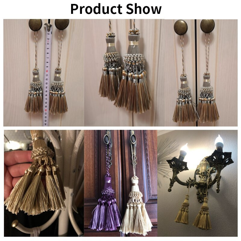 1 db Arany Bojt Lógó Dekoráció Kézműves Selyem Rojtos Bojt Kulcstartó Ecset Barkács dekor táskákhoz Ajtók Függöny Könyvjelzők Kulcsok