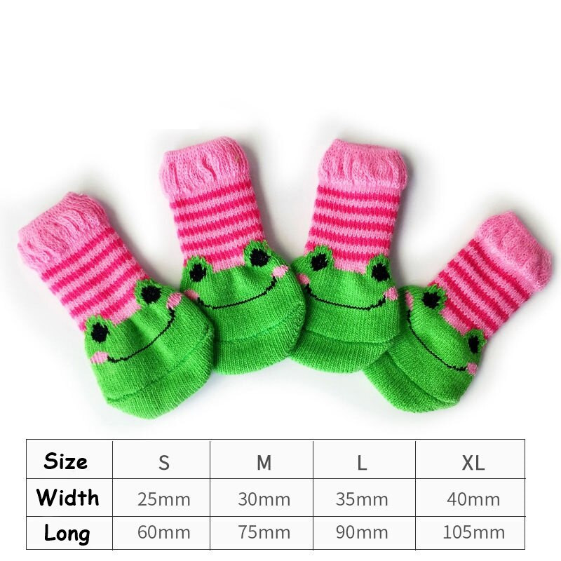 4 buc. șosete anti-alunecare de iarnă pentru câini de companie, câini de pisică mici, șosete calde tricotate, chihuahua, protecție groase pentru labe, șosete pentru câini, accesorii pentru papuci