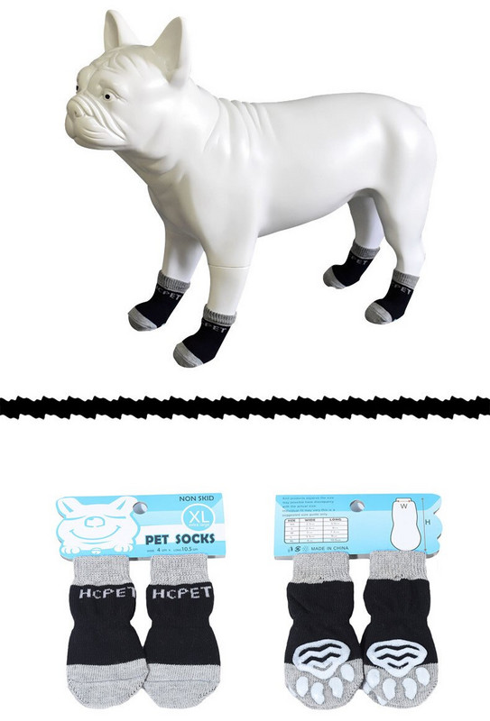 Kvaliteetsed puuvillased sokid kutsikale Kriimustuskindlad sokid koerale Kassile Väikese Koera Šnautser Mops Lemmikloomatooted 4tk/komplekt Koera sokid