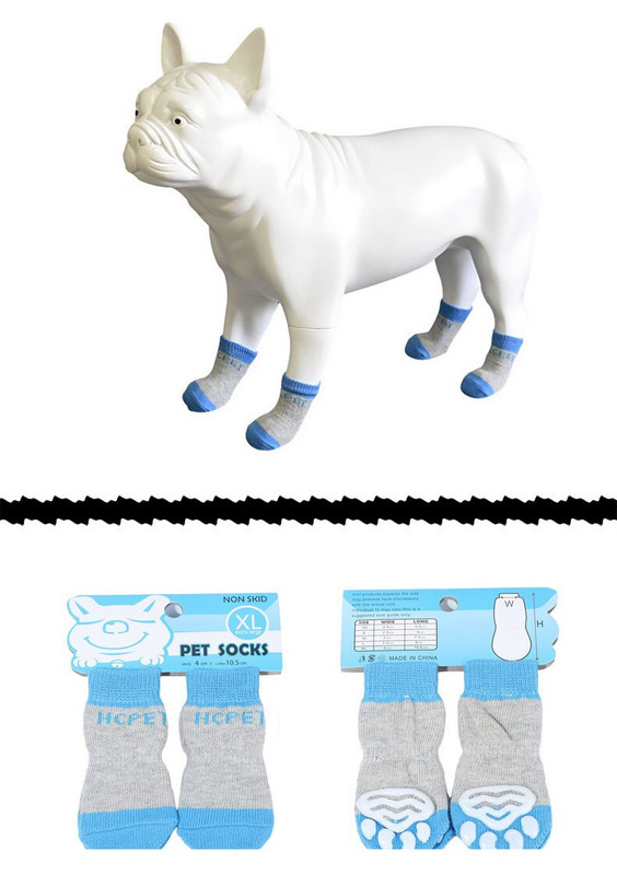 Kvaliteetsed puuvillased sokid kutsikale Kriimustuskindlad sokid koerale Kassile Väikese Koera Šnautser Mops Lemmikloomatooted 4tk/komplekt Koera sokid