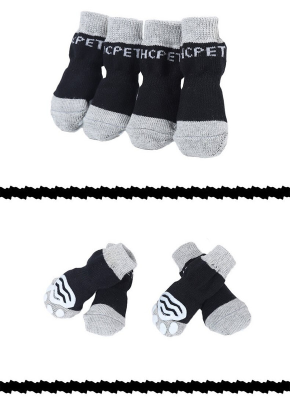 Kvaliteetsed puuvillased sokid kutsikale Kriimustuskindlad sokid koerale Kassile Väikese Koera Šnautser Mops Lemmikloomatooted 4tk/komplekt Koera sokid
