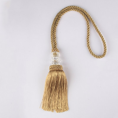 2 τεμ. κρυστάλλινες χάντρες φούντα κρεμαστά κουρτίνα με μπαλάκια με σχοινί Φούντες χειροτεχνίας κρεμαστό DIY Αξεσουάρ κουρτίνας Διακόσμηση δωματίου