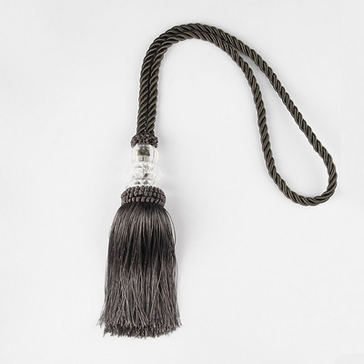 2 τεμ. κρυστάλλινες χάντρες φούντα κρεμαστά κουρτίνα με μπαλάκια με σχοινί Φούντες χειροτεχνίας κρεμαστό DIY Αξεσουάρ κουρτίνας Διακόσμηση δωματίου