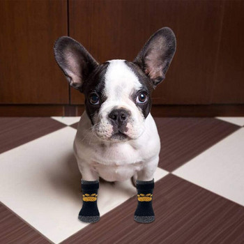 Κάλτσα κατοικίδιων ζώων 3 ζεύγη Αντιολισθητικές κάλτσες σκυλιών Ρυθμιζόμενη μαλακή αντιολισθητική προστασία ποδιών για κουτάβια για εσωτερικό έλεγχο πρόσφυσης φορώντας στο πάτωμα