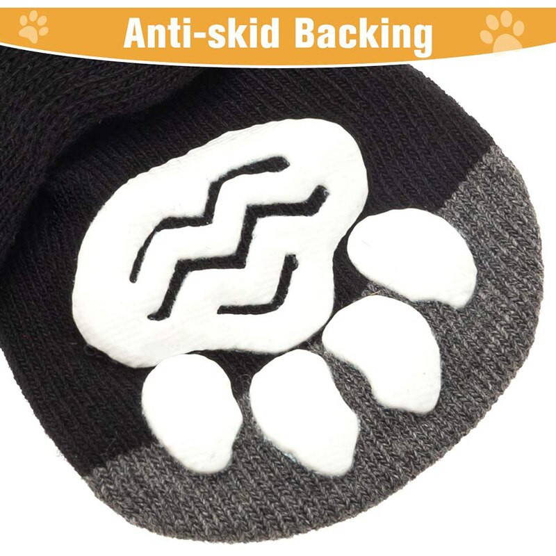 Ponožky pre domáce zvieratá, 3 páry, protišmykové ponožky pre psov, nastaviteľné mäkké protišmykové ponožky pre šteniatka, ochrana labiek pre vnútorné použitie, kontrola trakcie, nosenie na podlahe