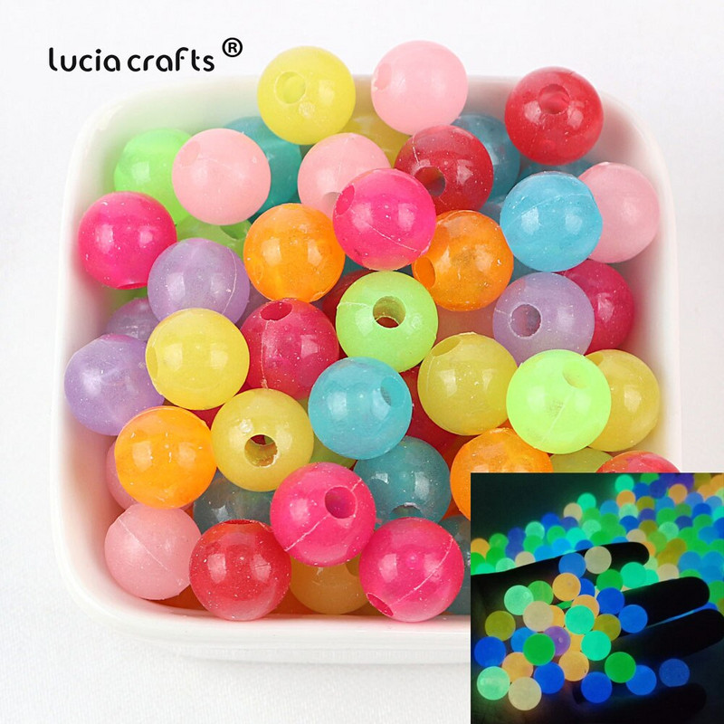 6/8/10/12 mm spēcīgas, gaišas Macaron krelles, kas mirdz tumsā Zvejas vaļīgas starplikas lodītes juvelierizstrādājumu marķēšanai DIY kaklarotas rokassprādze