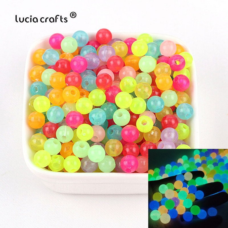 6/8/10/12 mm spēcīgas, gaišas Macaron krelles, kas mirdz tumsā Zvejas vaļīgas starplikas lodītes juvelierizstrādājumu marķēšanai DIY kaklarotas rokassprādze