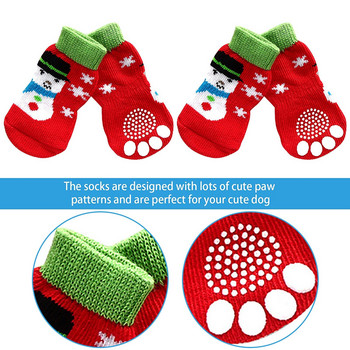 45бр. Зимни чорапи за домашни кучета против хлъзгане Малки котки Кучета Плетени топли чорапи Kawaii Дебел протектор за лапи Кучешки чорапи Ботуши Аксесоари