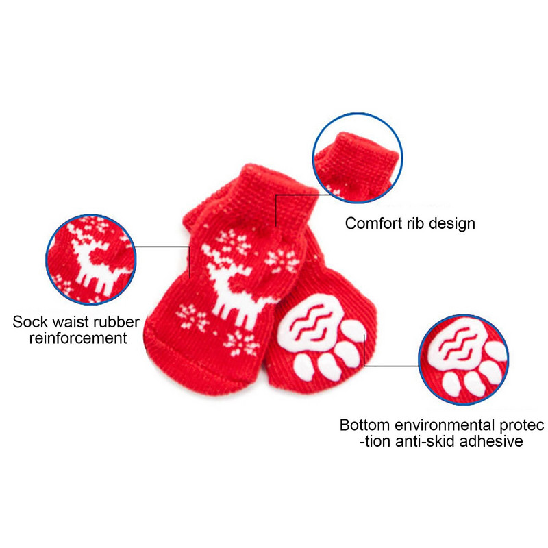 45vnt Žieminės neslystančios naminių šunų kojinės Maži kačių šunys Megzti šiltos kojinės Kawaii storos letenėlės šunų kojinės batai Priedai