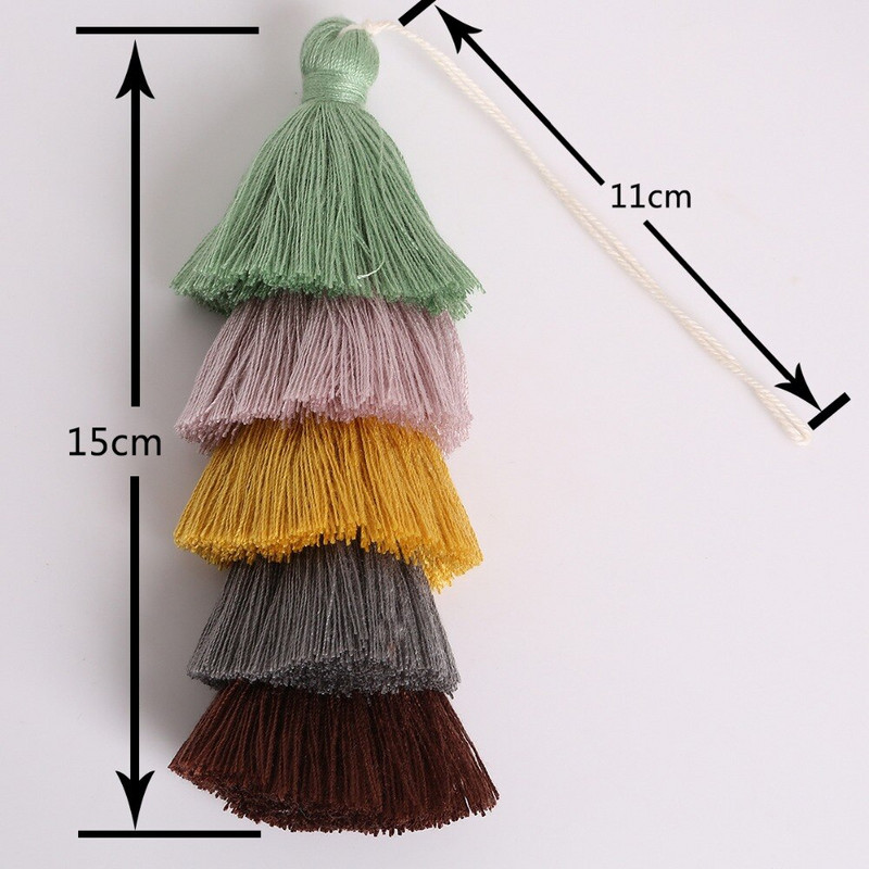 5 kihti 15 cm puuvillased tutid, polüester siidist tutid pulmadeks kodukaunistuseks DIY õmbluskardinad tarvikud