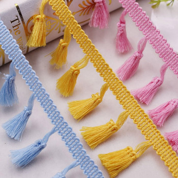 Полиестерни памучни ресни 5/10 ярда 4,0 см дантелен пискюл Подстригване Цветна панделка Аксесоар за шиене на дрехи Декоративна завеса