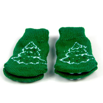 Legendog 16PCS 8 чифта сладък печат Коледни чорапи за кучета Водоустойчиви нехлъзгащи се чорапи за кученца Протектори за кучешки лапи Аксесоари за домашни любимци