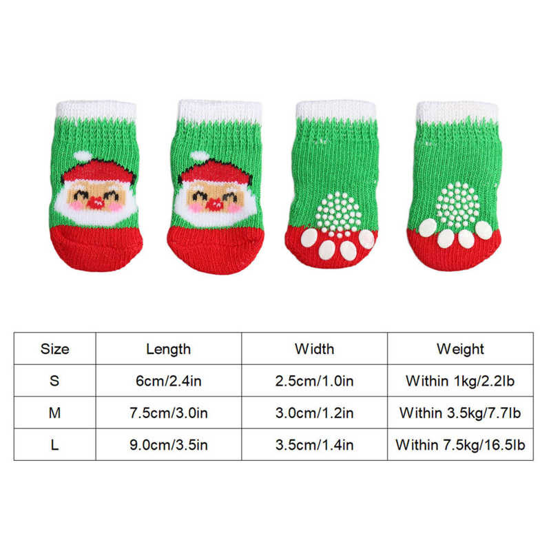 Vianočné ponožky pre psov Ponožky pre psov Pohodlné nosenie do interiéru