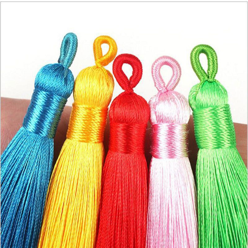 5 ks/sada 8 cm hodvábny strapec so závesným krúžkom, hodvábny strapec, ozdoba na kľúče, strapce na výrobu šperkov, bytové dekorácie