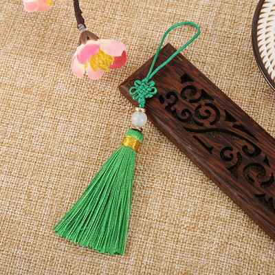 10 bucăți ciucuri cu mărgele de jad cu nod chinezesc, bricolaj, artizanat, bijuterii, pliculețe, îmbrăcăminte, lanț de chei pentru mașină, decorare, pandantive mici, ornamente netede cu franjuri