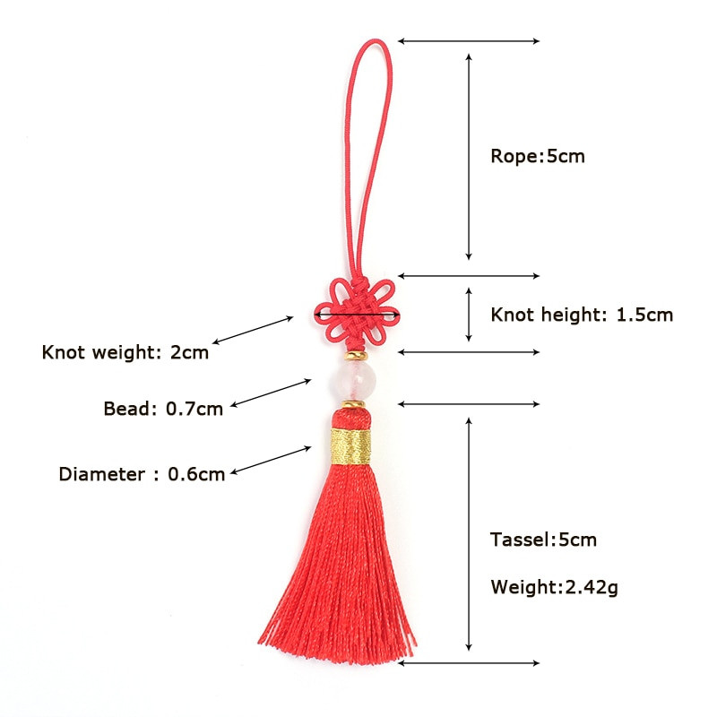 10 bucăți ciucuri cu mărgele de jad cu nod chinezesc, bricolaj, artizanat, bijuterii, pliculețe, îmbrăcăminte, lanț de chei pentru mașină, decorare, pandantive mici, ornamente netede cu franjuri