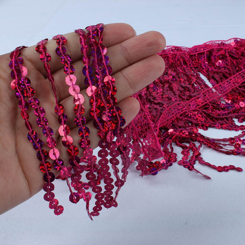 6 metri/lot paiete holografice cu franjuri Perdele decorative din dantelă ciucuri Accesorii pentru îmbrăcăminte DIY Patchwork