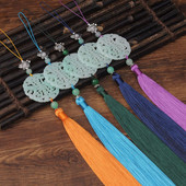 1PC imitație de jad Fu Shou talie ciucuri pandantiv și mătăsos moale ciucuri artizanale ciucuri lucrați manual pentru bijuterii DIY decorarea casei