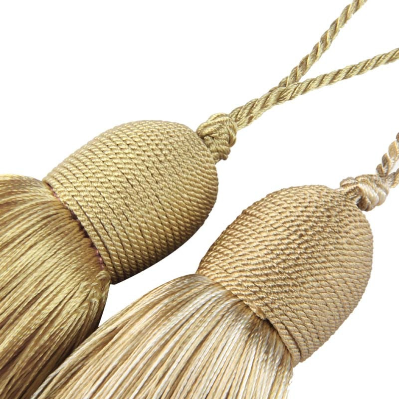 Φούντες από σχοινί κρεμαστά 1 τεμ. Ράψιμο Bang Silk Fringe Trim Key Tasel for DIY Curtain Accessories Home Decoration Bag Gift Gold Brush