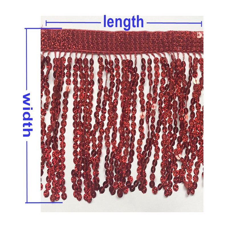 30cm laius glitter 7mm litrid Tutt Fringe Trimming Pitsikangas Ladina lava tantsu seelikud rõivad DIY Aksessuaarid FH23-2