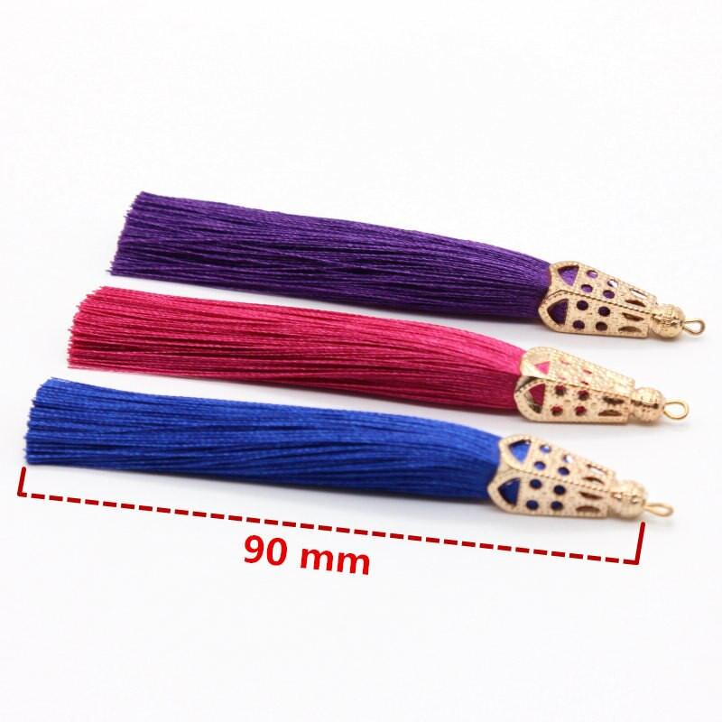 2Pcs Metalna kapica Resica Ledena svila Poliester Nakit Naušnice Odjevni dodaci Dekorativni materijal DIY Ručno izrađeni rukotvorini Ukrasi