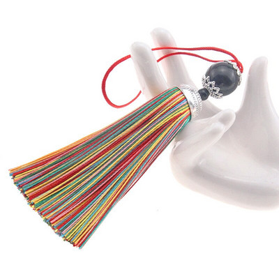 2 ks 98 mm hodvábne strapce, kefa na zavesenie, lano, korálky, strapce, strapce, prívesok na záclony, ozdobné šperky, DIY bytové dekorácie