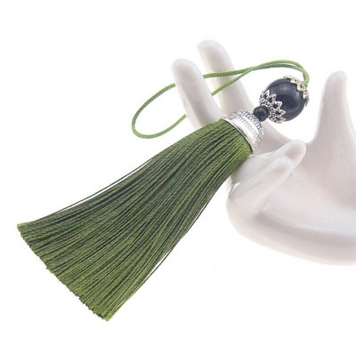 2 ks 98 mm hodvábne strapce, kefa na zavesenie, lano, korálky, strapce, strapce, prívesok na záclony, ozdobné šperky, DIY bytové dekorácie