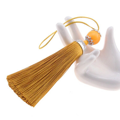 2 ks 98 mm hodvábne strapce, kefa na zavesenie, lano, korálky, strapce, strapce, prívesok na záclony, ozdobné šperky, DIY bytové dekorácie