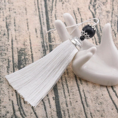 2 ks 98 mm hodvábne strapce, kefa na zavesenie, lano, korálky, strapce, strapce, prívesok na záclony, ozdobné šperky, DIY bytové dekorácie