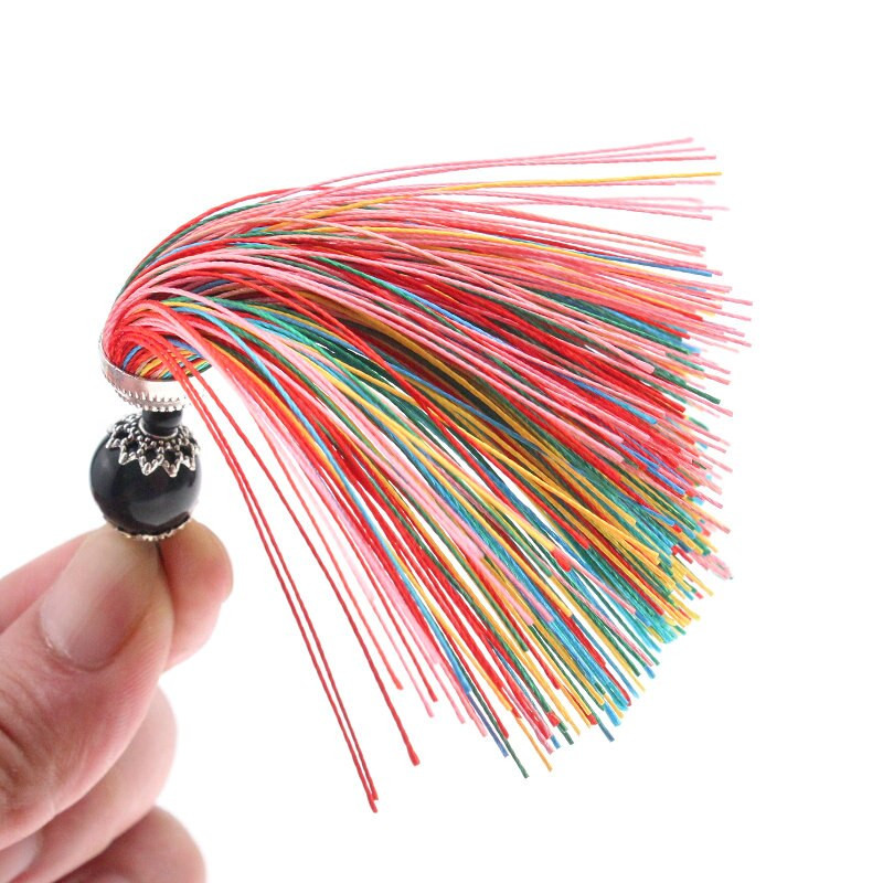 2 ks 98 mm hodvábne strapce, kefa na zavesenie, lano, korálky, strapce, strapce, prívesok na záclony, ozdobné šperky, DIY bytové dekorácie