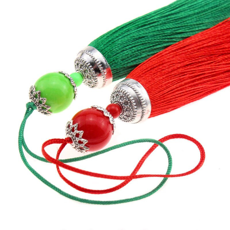 2 ks 98 mm hodvábne strapce, kefa na zavesenie, lano, korálky, strapce, strapce, prívesok na záclony, ozdobné šperky, DIY bytové dekorácie