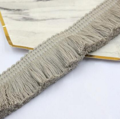 5 м дебела бежова лента от памучен конец, ресни, дантелена подстригване Направи си сам аксесоари за дрехи, дрехи, възглавница, декорация на завеси 4 см
