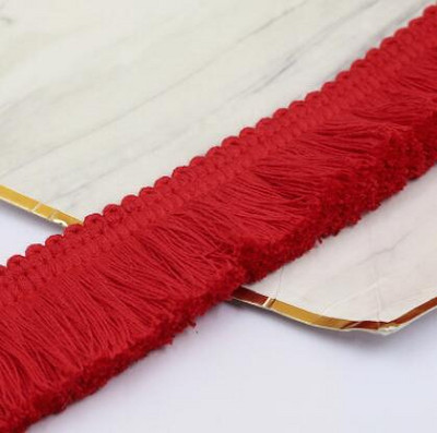 5 м дебела бежова лента от памучен конец, ресни, дантелена подстригване Направи си сам аксесоари за дрехи, дрехи, възглавница, декорация на завеси 4 см