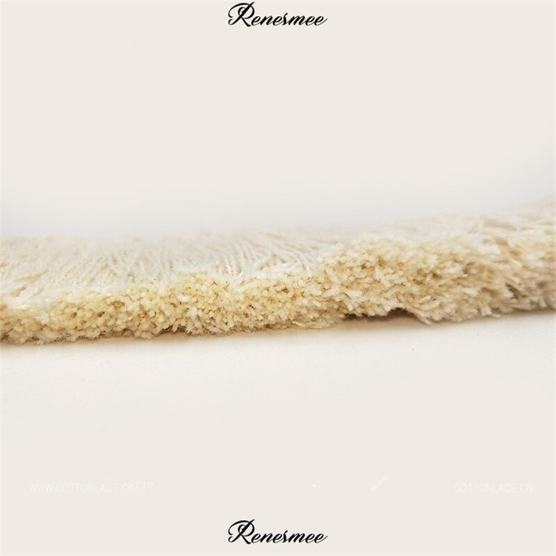 5 м дебела бежова лента от памучен конец, ресни, дантелена подстригване Направи си сам аксесоари за дрехи, дрехи, възглавница, декорация на завеси 4 см