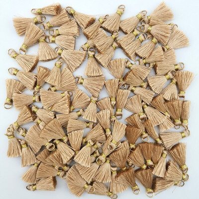 (100 bucăți/pachet) Samll ciucuri franjuri din piele vintage pentru purl macrame bijuterii bricolaj breloc curele telefon mobil pandantiv pălărie aurie