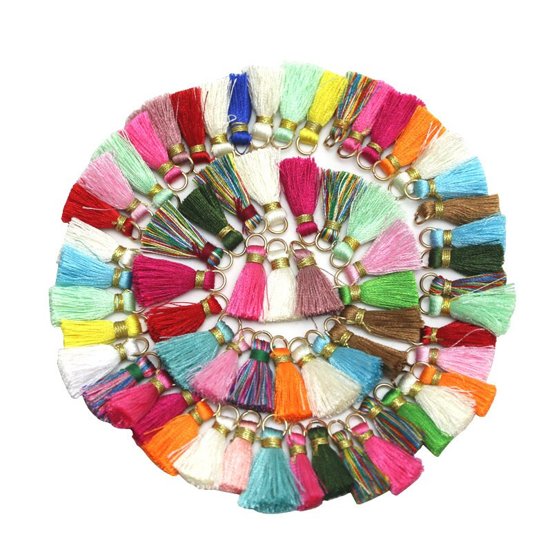 (100 bucăți/pachet) Samll ciucuri franjuri din piele vintage pentru purl macrame bijuterii bricolaj breloc curele telefon mobil pandantiv pălărie aurie