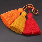 2PC Супер дебел памучен плат Пискюли Ресни Домашна завеса Чанта за дрехи Декоративни аксесоари Ръчно изработени Направи си сам Занаяти Голяма тапицерия с пискюли