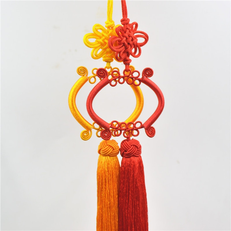 Culori mixte, nod chinezesc, ciucuri de mătase de gheață, pentru bijuterii, bricolaj, accesorii de cusut pentru perdele, pentru mașină, breloc pentru geantă, pandantiv, ciucuri artizanale