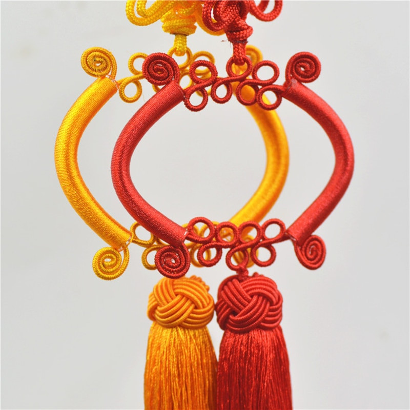 Culori mixte, nod chinezesc, ciucuri de mătase de gheață, pentru bijuterii, bricolaj, accesorii de cusut pentru perdele, pentru mașină, breloc pentru geantă, pandantiv, ciucuri artizanale