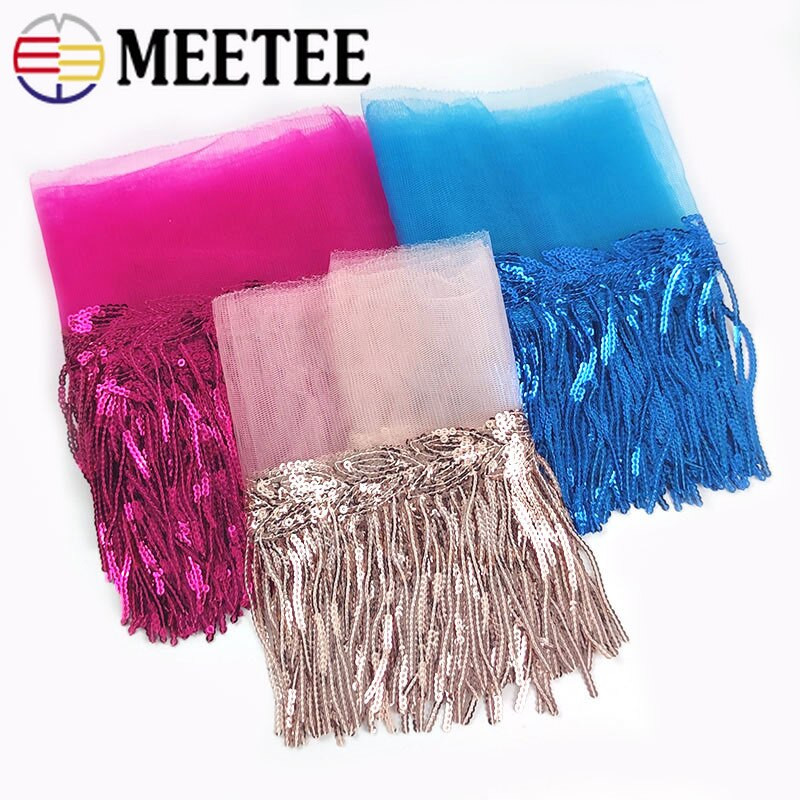 2/4Yards Meetee 10 cm Paillette Sequin Tutt Pits Ääris Võrgustik Kangas DIY Performance Seelik Pulmakleit Dekoratsioon Õmblusmaterjal