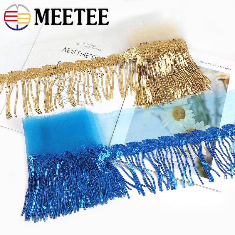 2/4Yards Meetee 10 cm Paillette Sequin Tutt Pits Ääris Võrgustik Kangas DIY Performance Seelik Pulmakleit Dekoratsioon Õmblusmaterjal